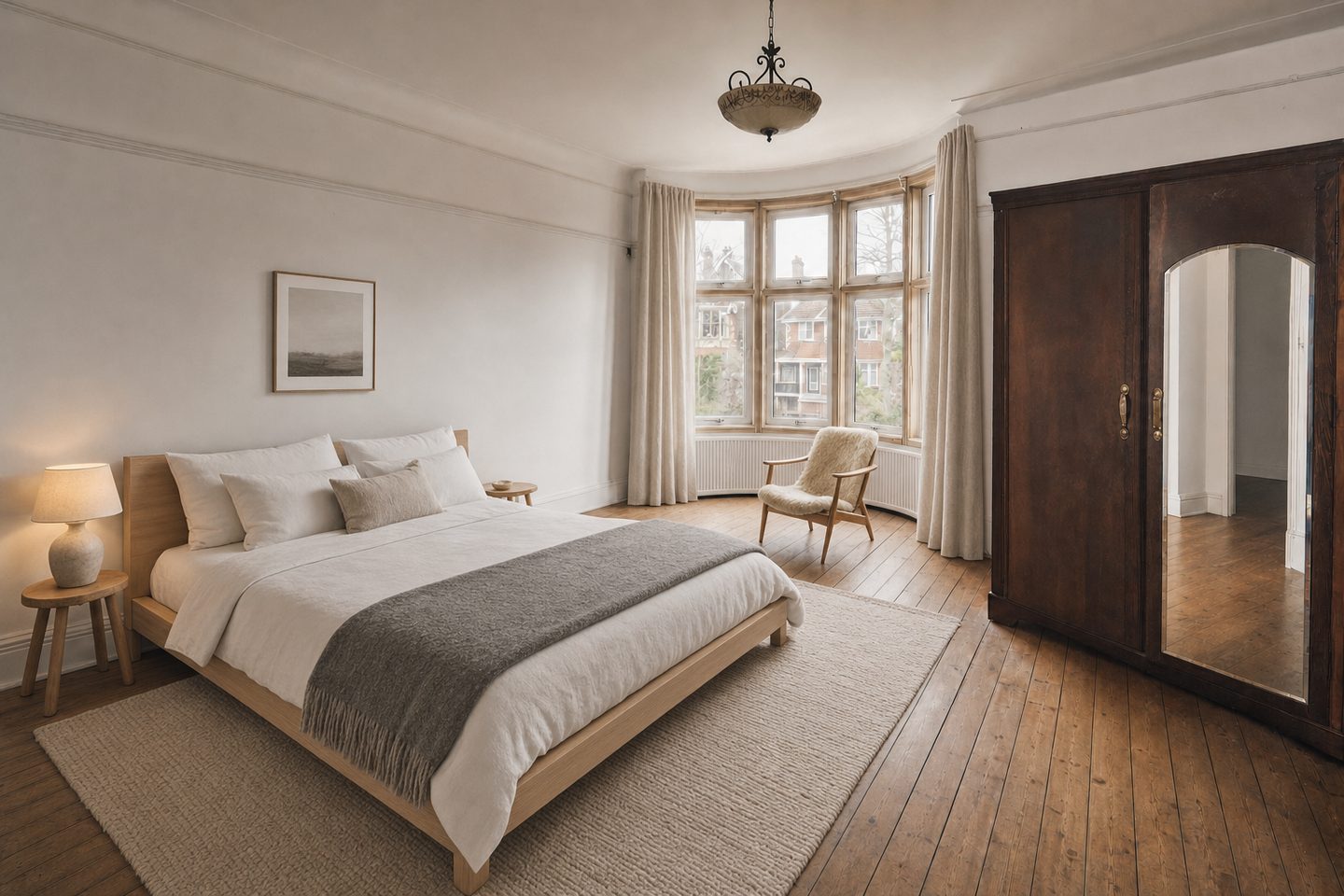 Un dormitorio de los años 30 con mirador — En este estilo