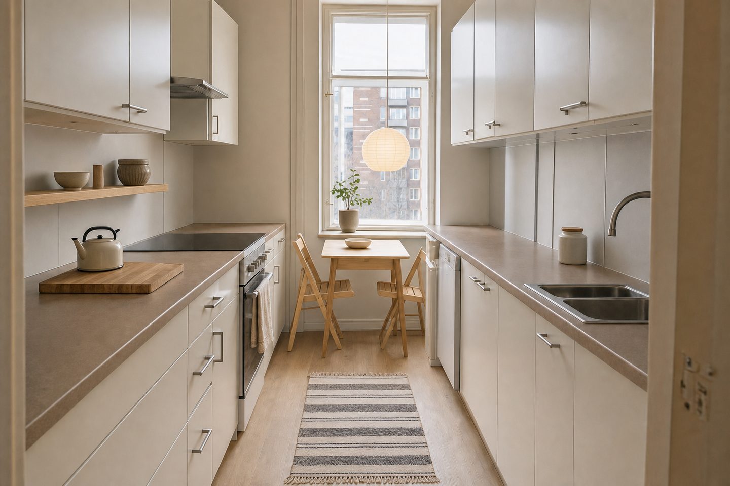 A narrow galley in a small apartment — In this style