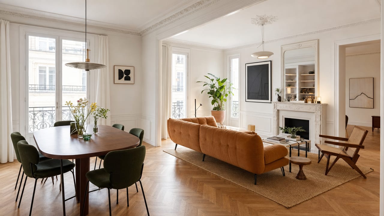 Modern · listing showcase: Living room · staged
