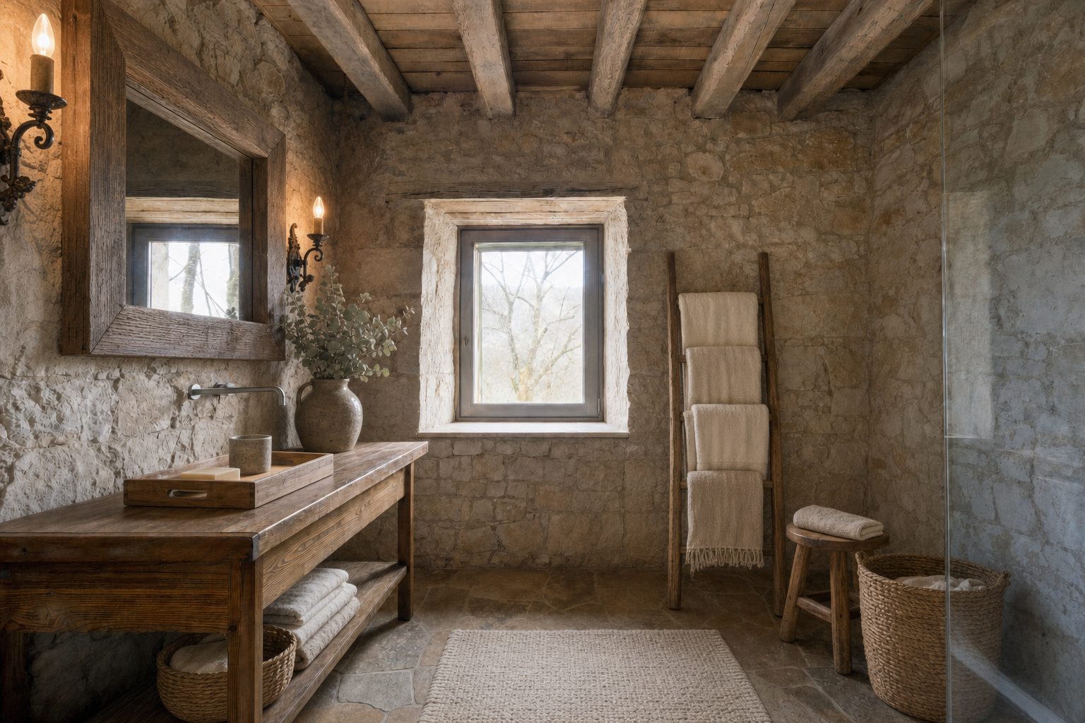 Das rustikale Bad — In diesem Stil