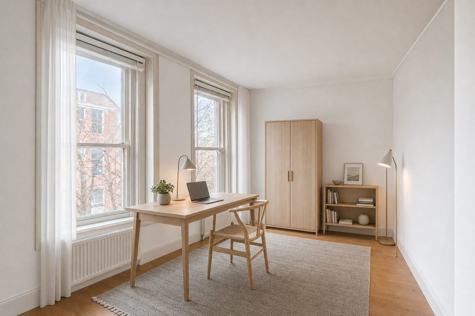 Une salle à manger convertie en bureau à plein temps — Dans ce style