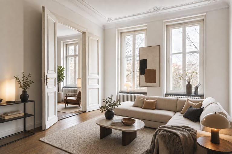 Home Staging in Berlin — Altbau-Salon, Prenzlauer Berg