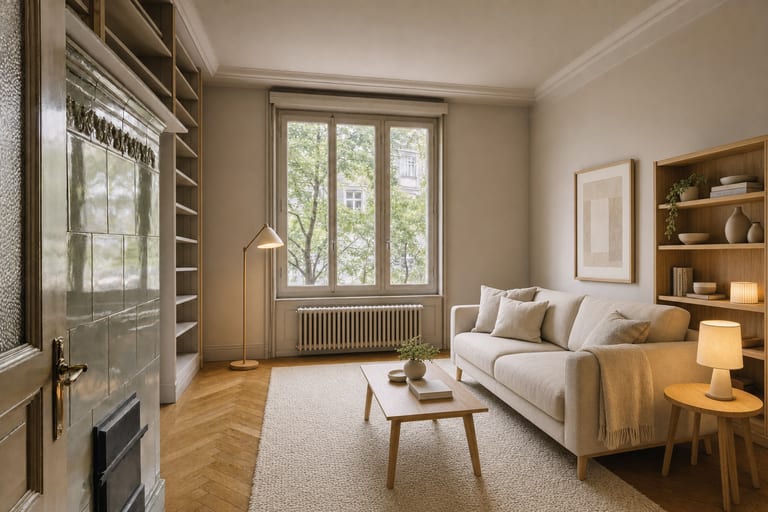 Home Staging in Bern — Altbau-Wohnzimmer, Länggasse