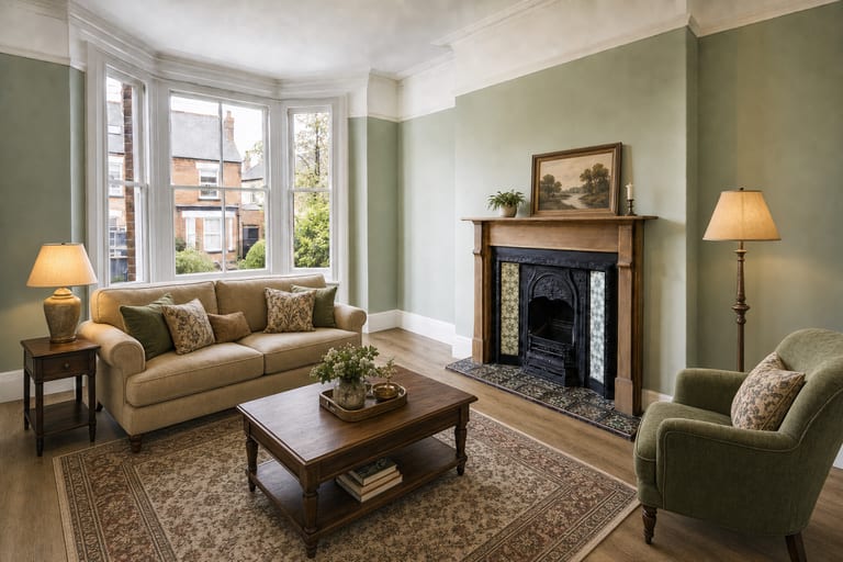Virtual home staging in Birmingham — Victorian terrace sitting room, Moseley