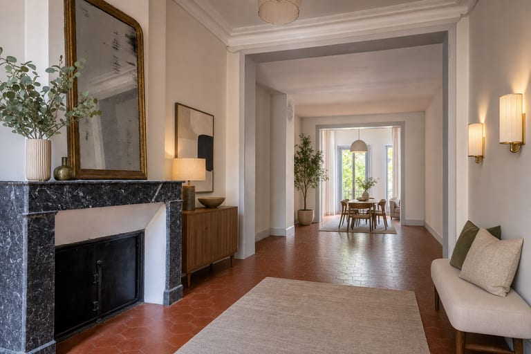 Home staging virtuel à Bordeaux — Séjour d'échoppe, Nansouty