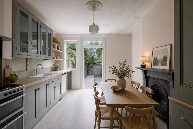 Virtual home staging in Bristol — Victorian terrace kitchen-diner, Southville
