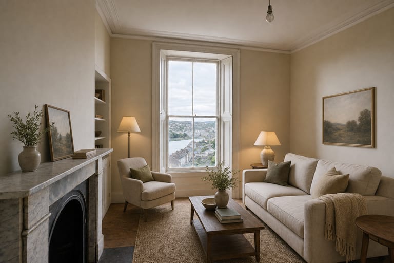 Virtual home staging in Cork — Victorian hillside terrace sitting room, Sunday's Well