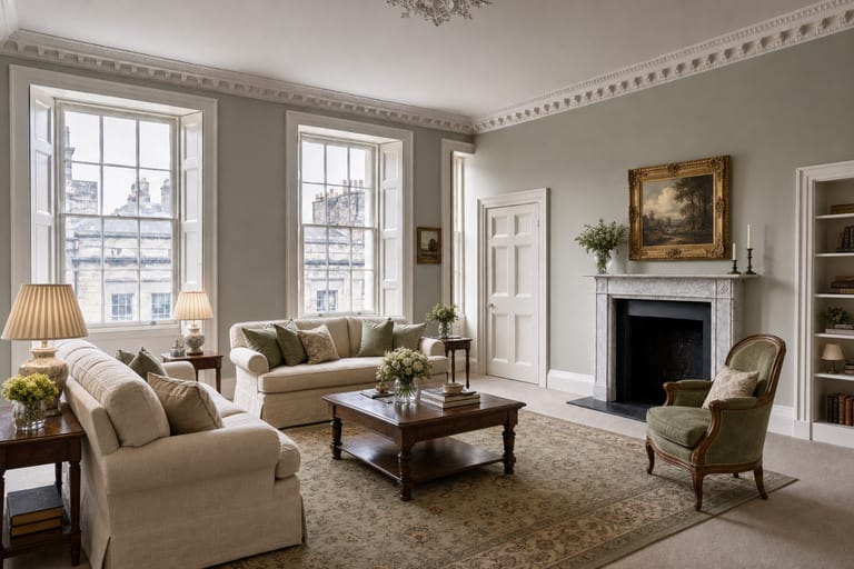 Virtual home staging in Edinburgh — Georgian drawing room, New Town