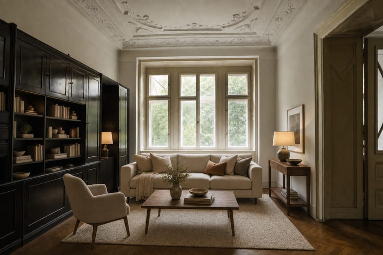 Home Staging in Graz — Gründerzeit-Wohnzimmer, Geidorf