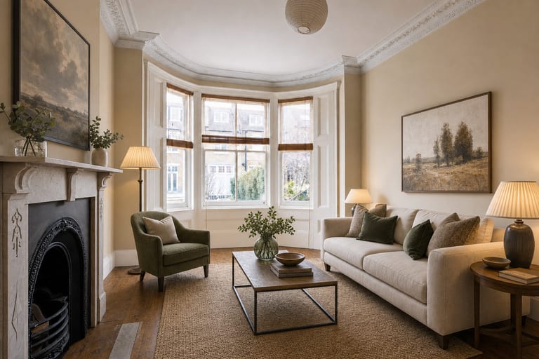 Virtual home staging in London — Victorian terrace reception room