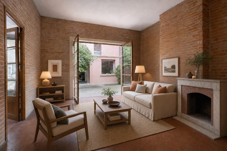 Home staging virtuel à Toulouse — Séjour de toulousaine, Côte Pavée