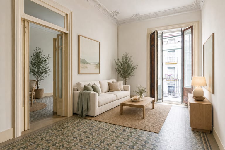 Home staging virtual en Valencia — Salón del Eixample, Ruzafa