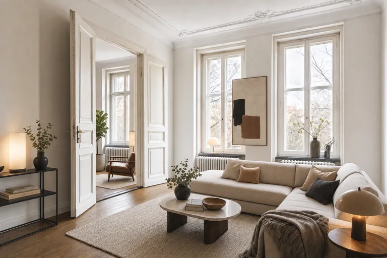 Home Staging in Berlin — Altbau-Salon, Prenzlauer Berg