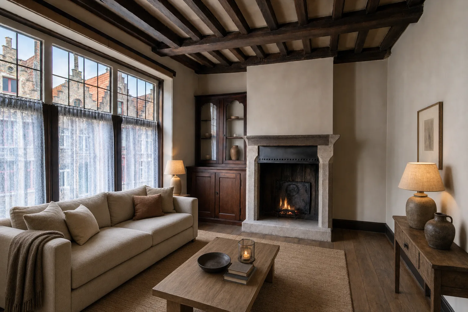 Woonkamer burgerhuis binnen de vesten — Gestyled