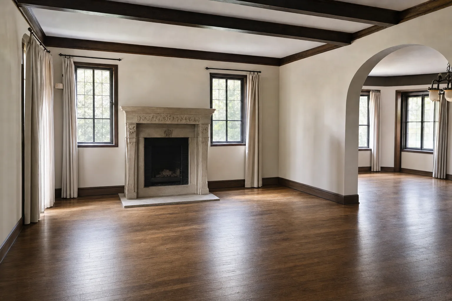 Tudor living room, M Streets — Decluttered