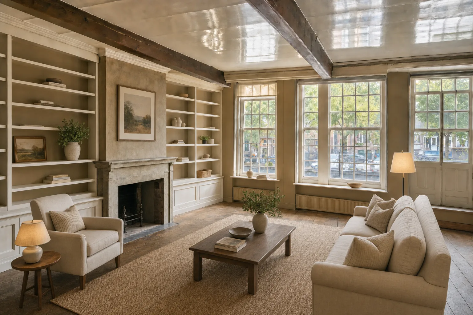 Woonkamer grachtenpand, Oude Delft — Gestyled