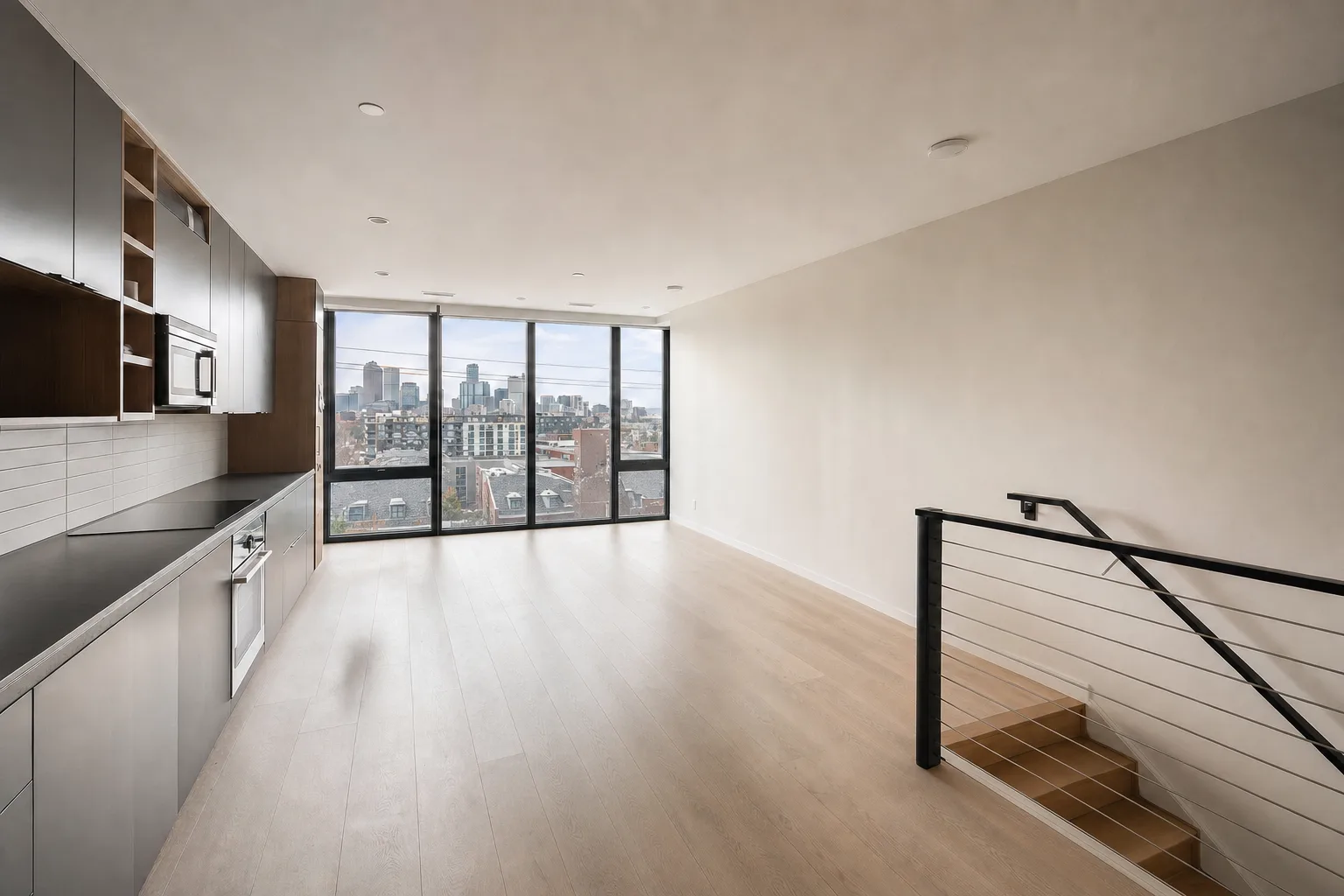 Slot-home living level, LoHi — Decluttered