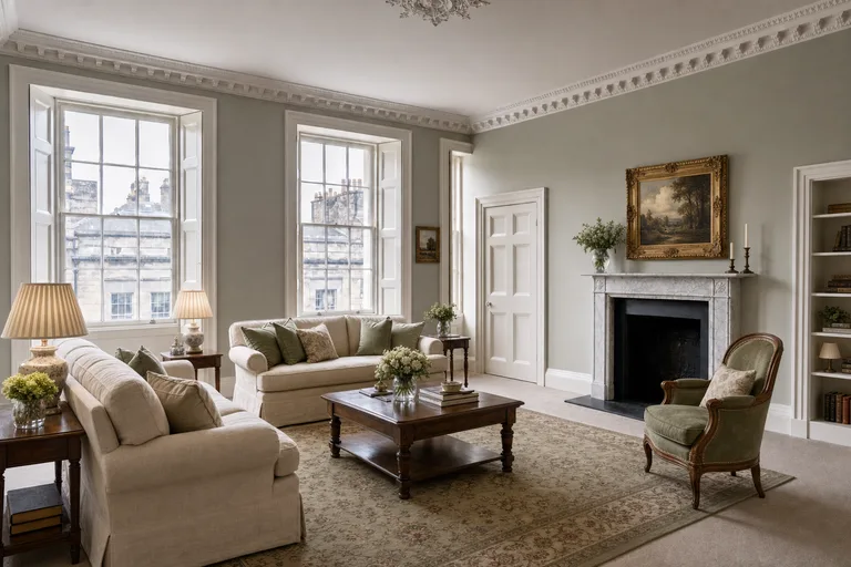 Virtual home staging in Edinburgh — Georgian drawing room, New Town