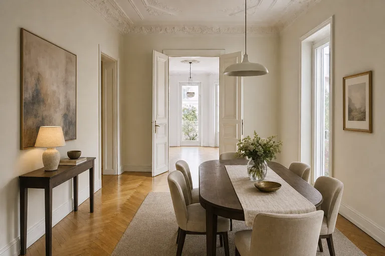 Home Staging in Frankfurt am Main — Altbau-Esszimmer, Nordend