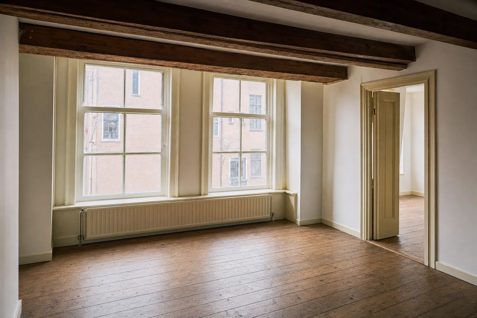 Woonkamer grachtenpand, Hoge der A — Opgeruimd