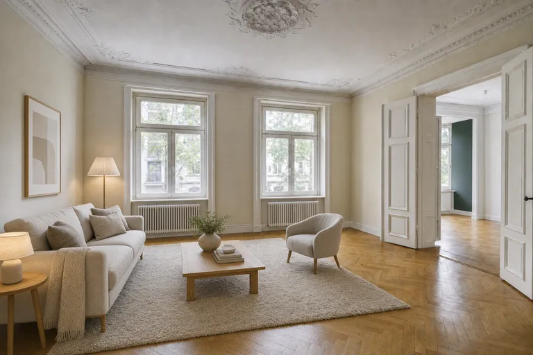 Home Staging in Hannover — Gründerzeit-Wohnzimmer, List