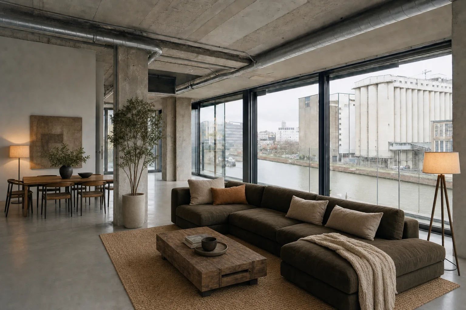 Leefruimte brouwerijloft, Vaartkom — Gestyled