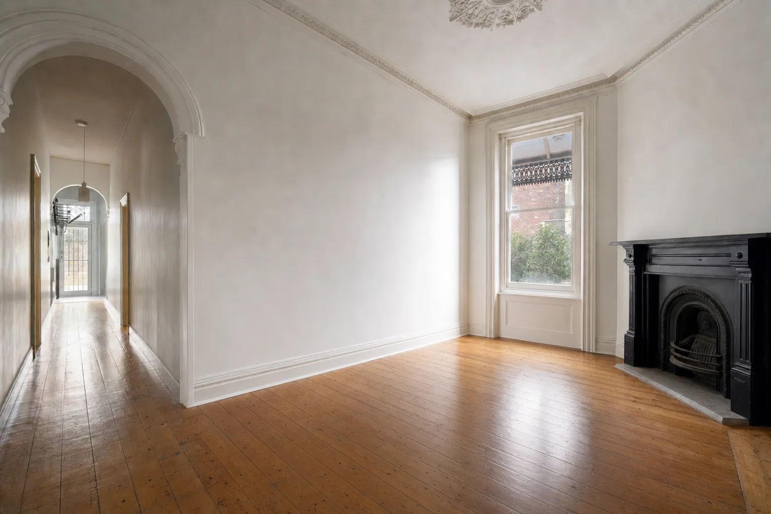 Victorian terrace front room, Fitzroy — Decluttered