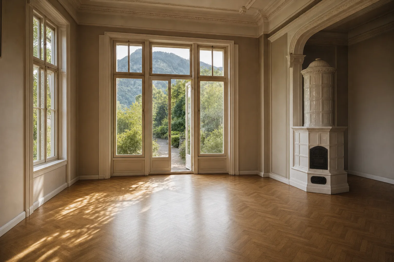 Villen-Salon mit Bergblick, Aigen — Entrümpelt