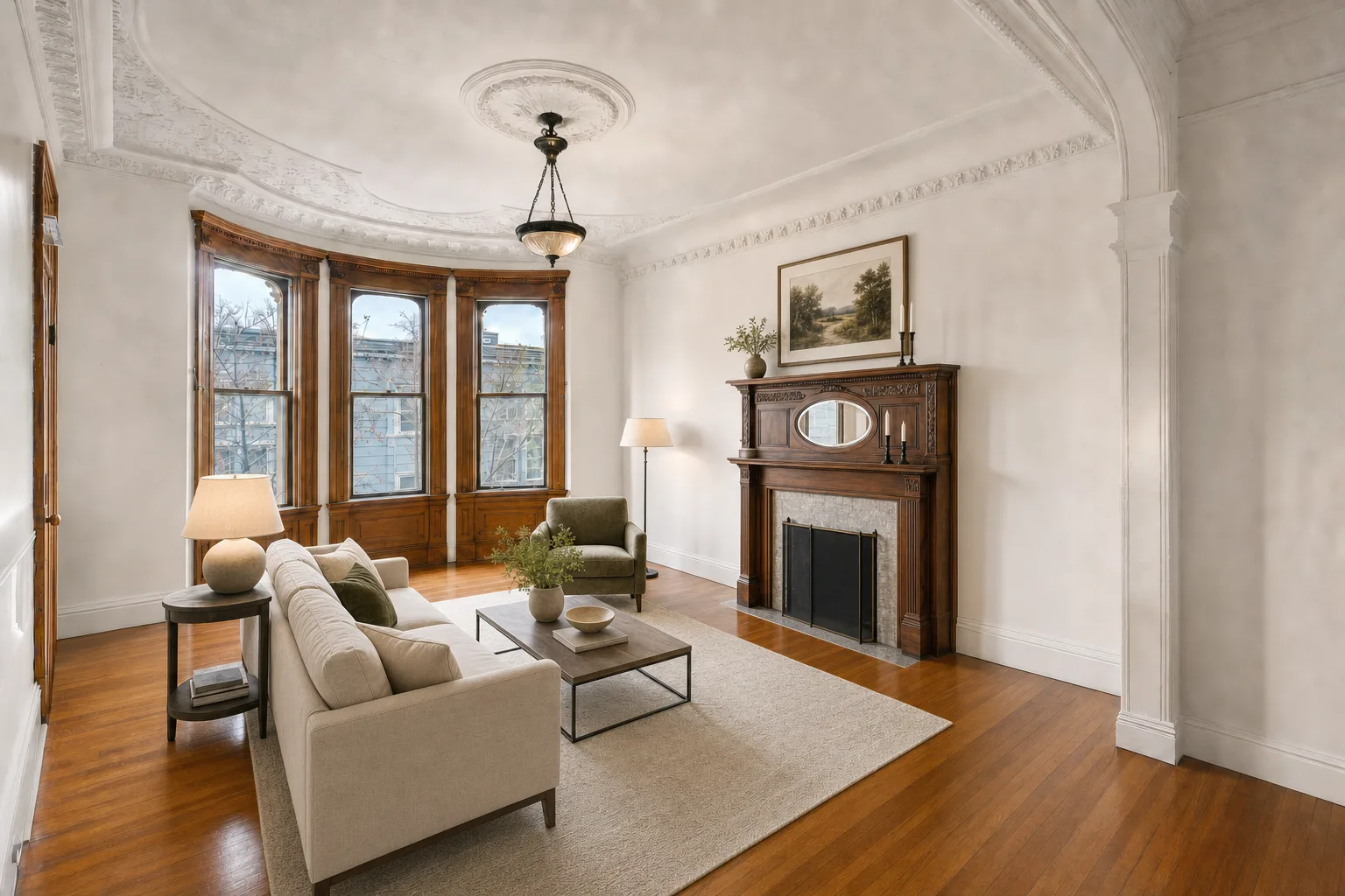 Victorian parlor, Noe Valley — Staged