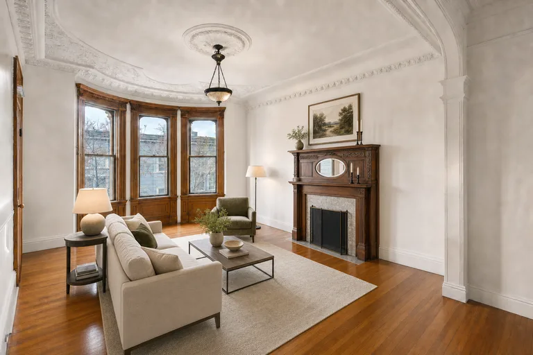 Virtual home staging in San Francisco — Victorian parlor, Noe Valley