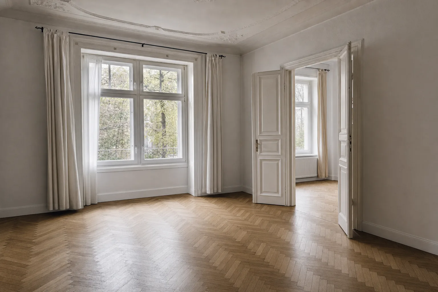 Gründerzeit-Wohnzimmer, Stuttgarter Westen — Entrümpelt