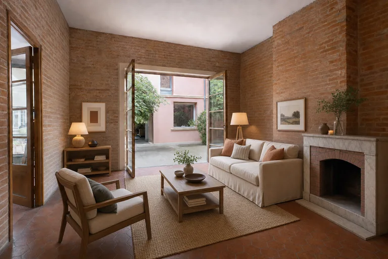 Home staging virtuel à Toulouse — Séjour de toulousaine, Côte Pavée