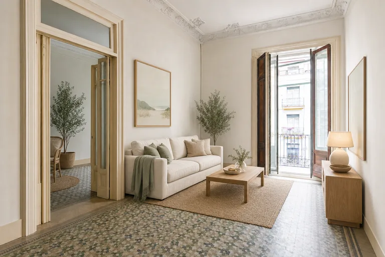Home staging virtual en Valencia — Salón del Eixample, Ruzafa