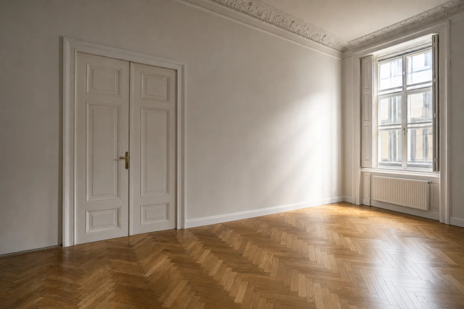 Zinshaus-Wohnzimmer, Josefstadt — Entrümpelt