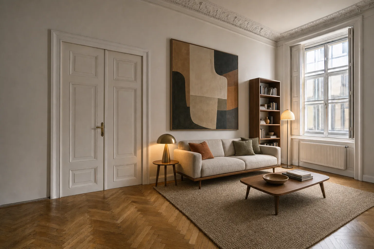 Zinshaus-Wohnzimmer, Josefstadt — Eingerichtet