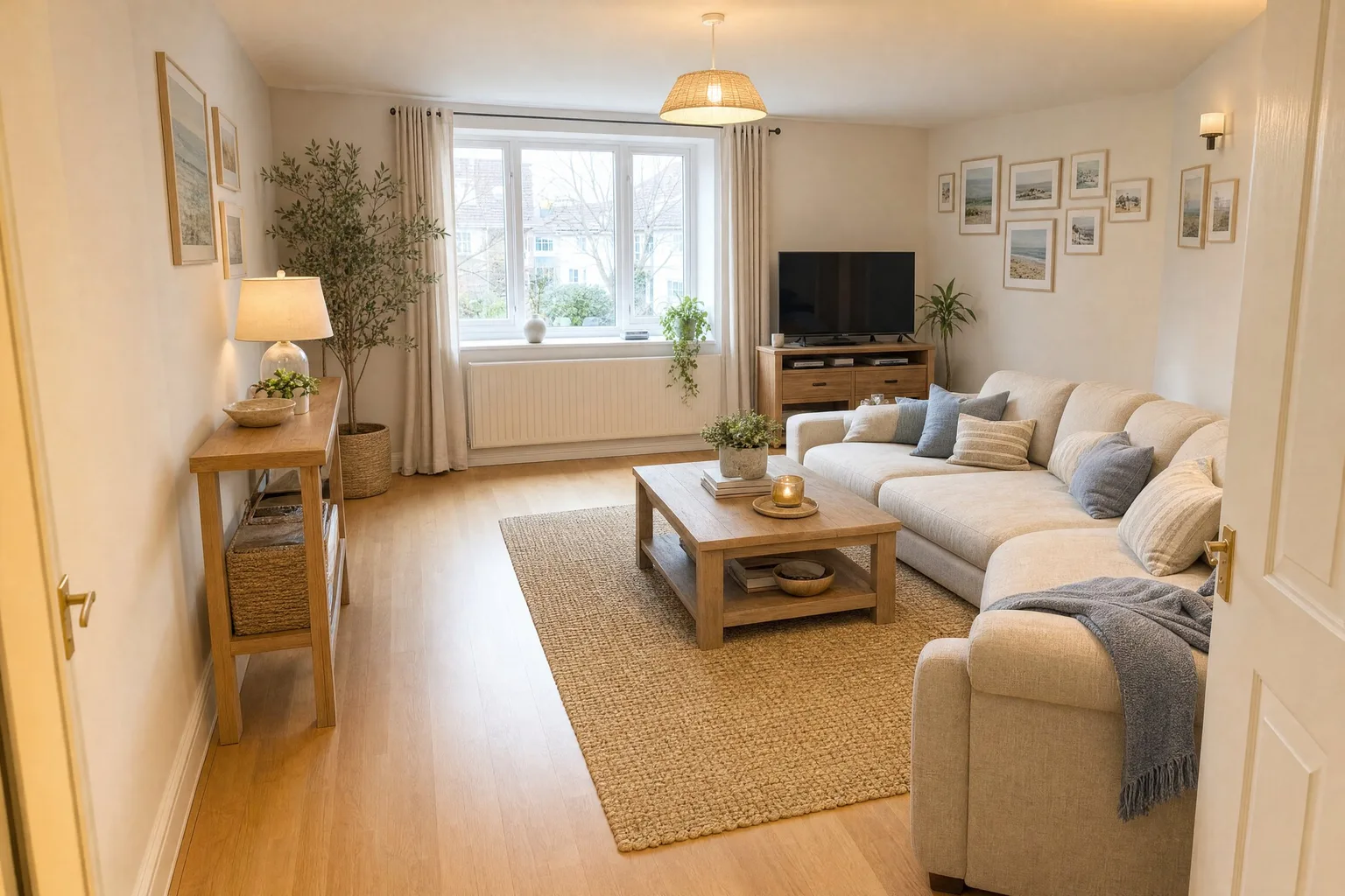 Wohnzimmer in Skandinavisch gegenüber Coastal — Coastal