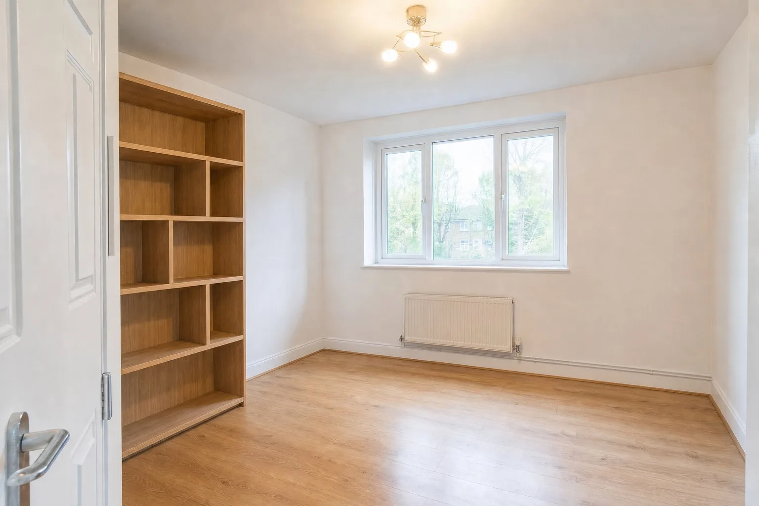Home office before and after decluttering — After