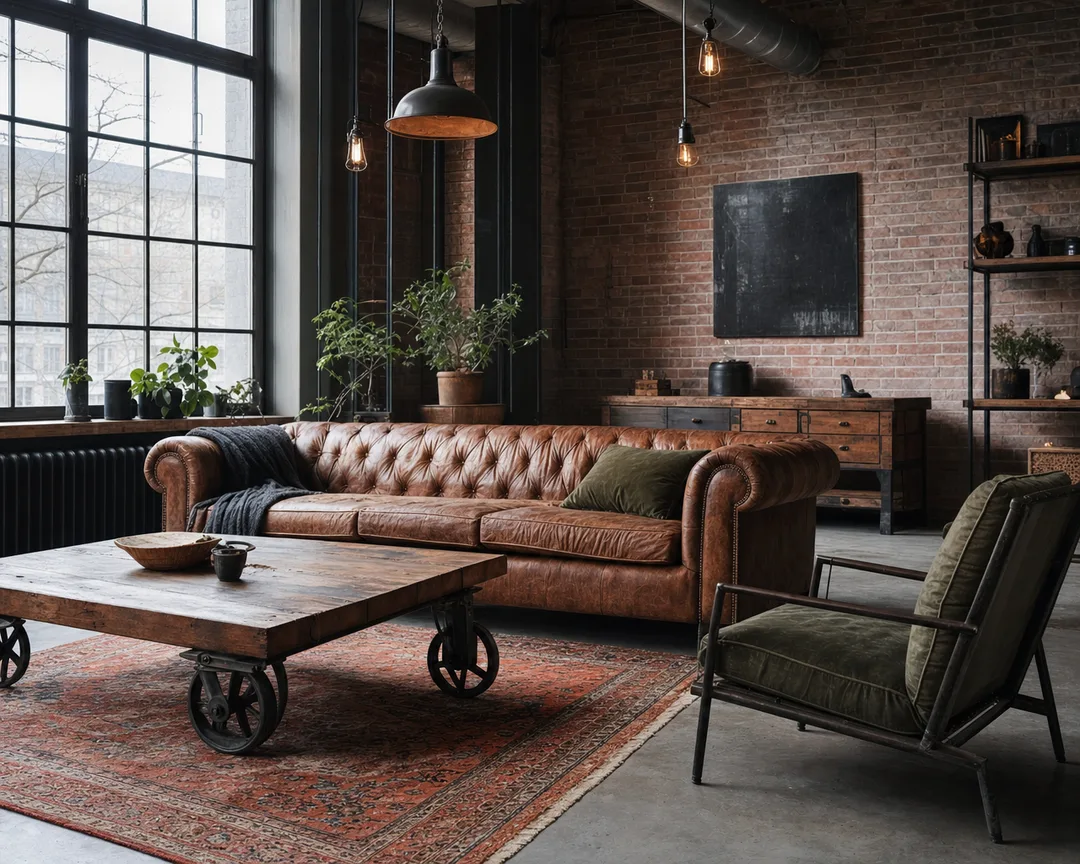 Industrial: Concrete · iron · leather