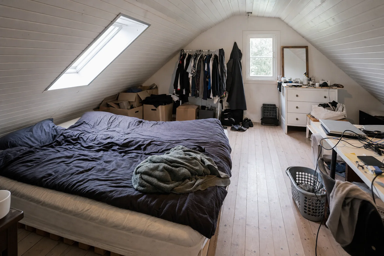 An attic bedroom with a skylight — Original