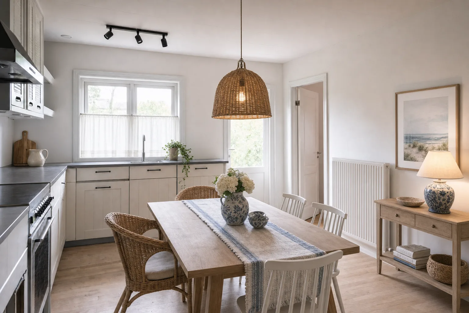 The coastal kitchen and dining room — In this style