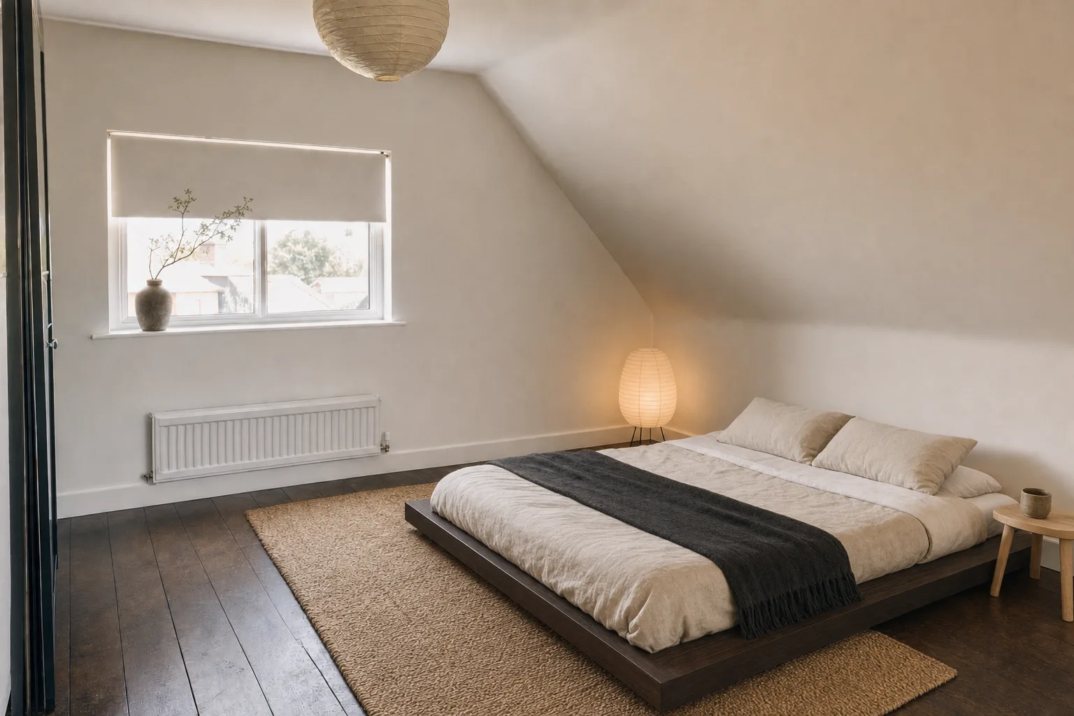 An attic bedroom under the slope — In this style