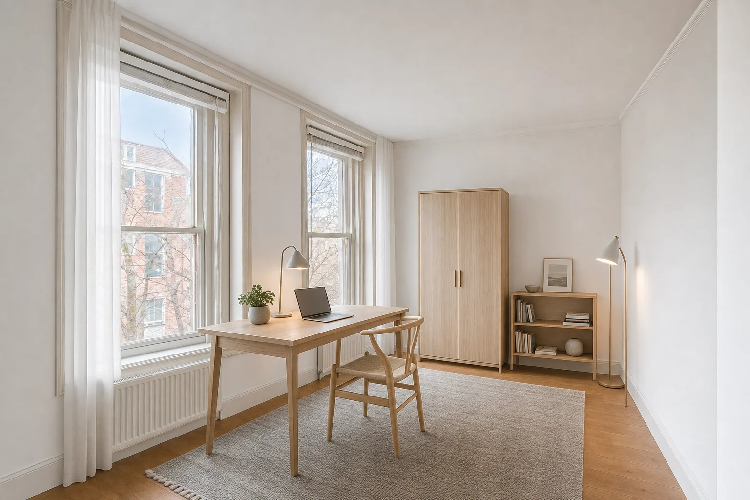 Une salle à manger convertie en bureau à plein temps — Dans ce style